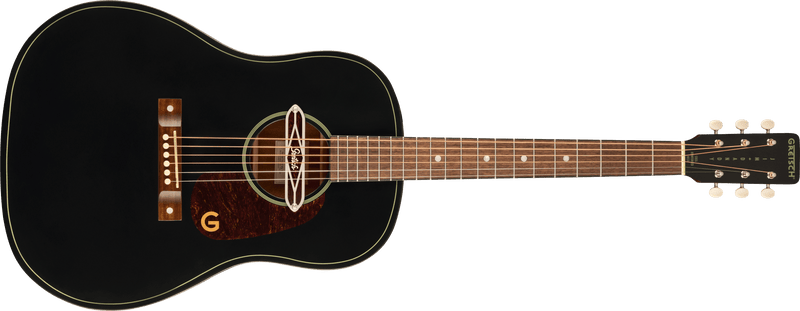 Gretsch Deltoluxe Dreadnought Walnut Fingerboard Tortoiseshell Pickguard Black Top Specifications