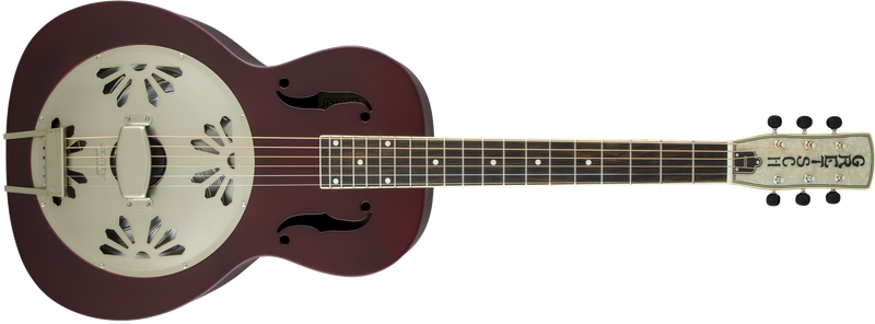 Gretsch G9202 Honey Dipper Round-Neck Brass Body Biscuit Cone Resonator Guitar Oxblood Specifications
