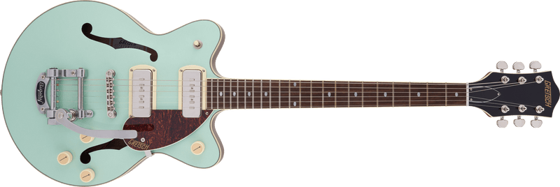Gretsch G2655T-P90 Streamliner Center Block Jr. Double-Cut P90 with Bigsby Laurel Fingerboard Two-Tone Mint Metallic and Vintage Mahogany Stain Specifications