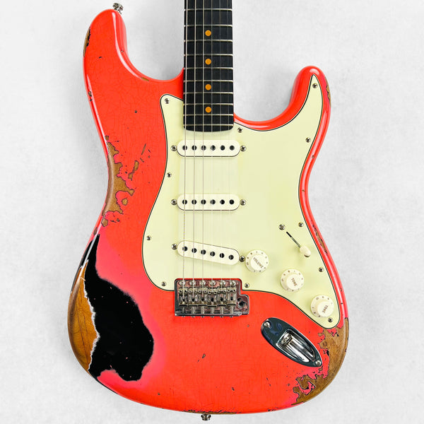 2022 Fender Custom Shop GT11 Stratocaster Heavy Relic Sweetwater Exclusive Specs - Fiesta Red Over Black