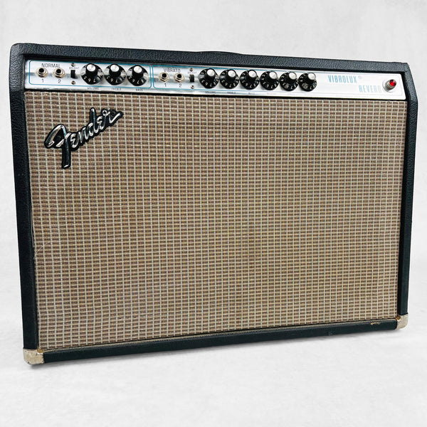 1977 Fender Vibrolux Reverb Silver Panel 2x10" Combo Amplifier Specs - Black