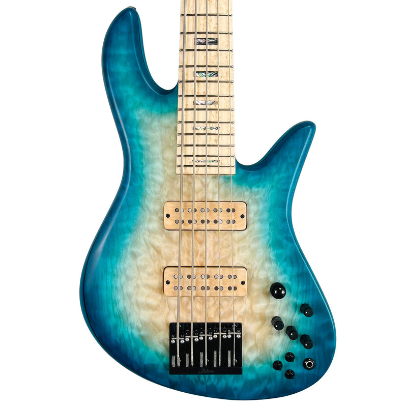 Fodera Emperor Elite Quilt Top 5-String Bass - Bora Blueburst - 1