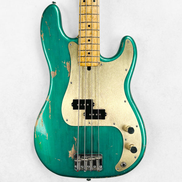 2025 Olinto P4 Anodized Guard Relic 4-String Bass Specs - Arlington Green Metalllic