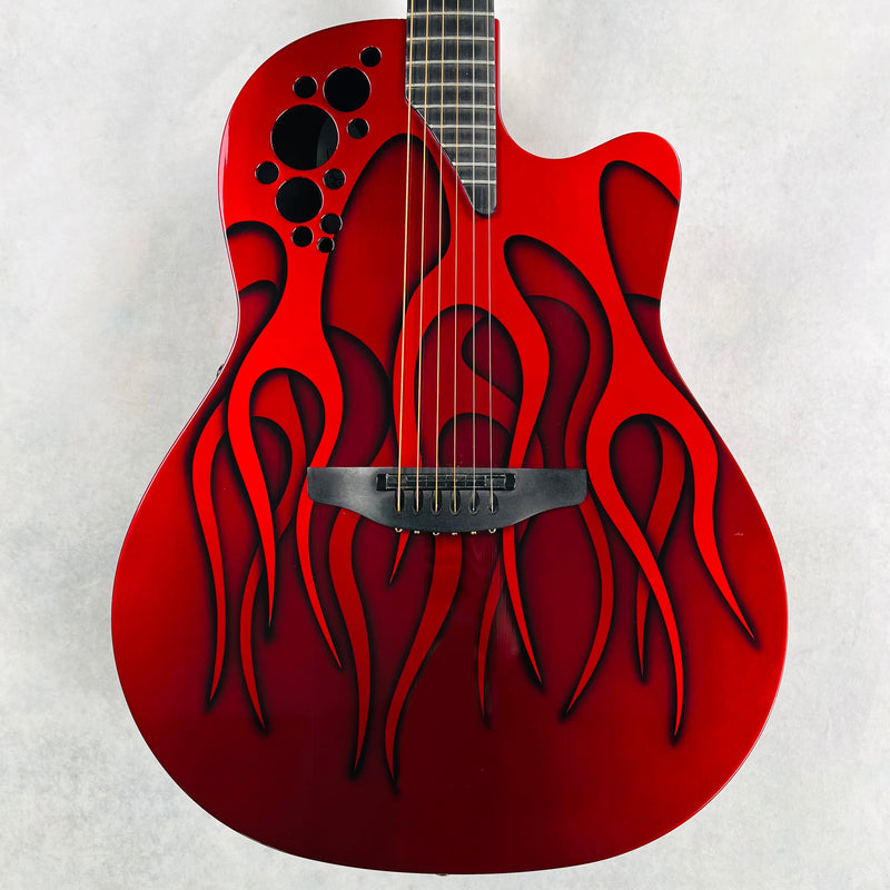 Ovation 1778T Elite Cutaway Acoustic-Electric 2004 - Red Hot Rod Flames