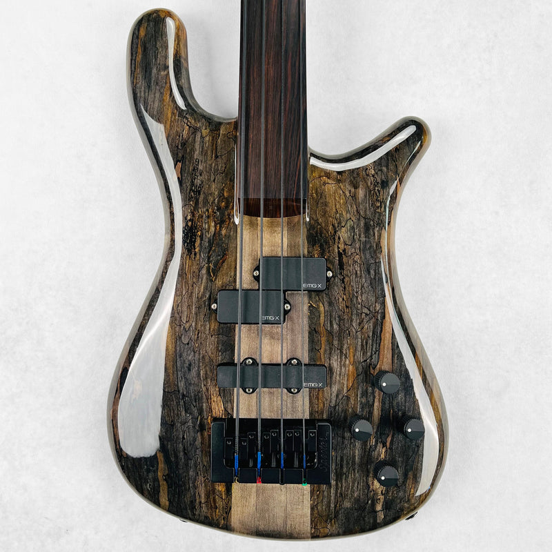 Spector USA NS-2 Spalted Maple Fretless 4-String Bass 2023 Natural Specifications