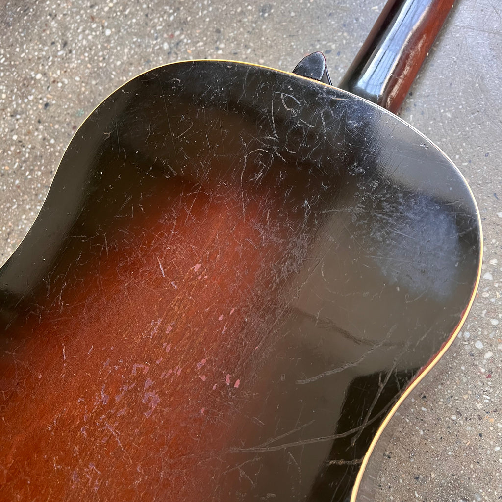 1934 Gibson Jumbo Flattop Vintage Acoustic Guitar - Sunburst - Back Detail