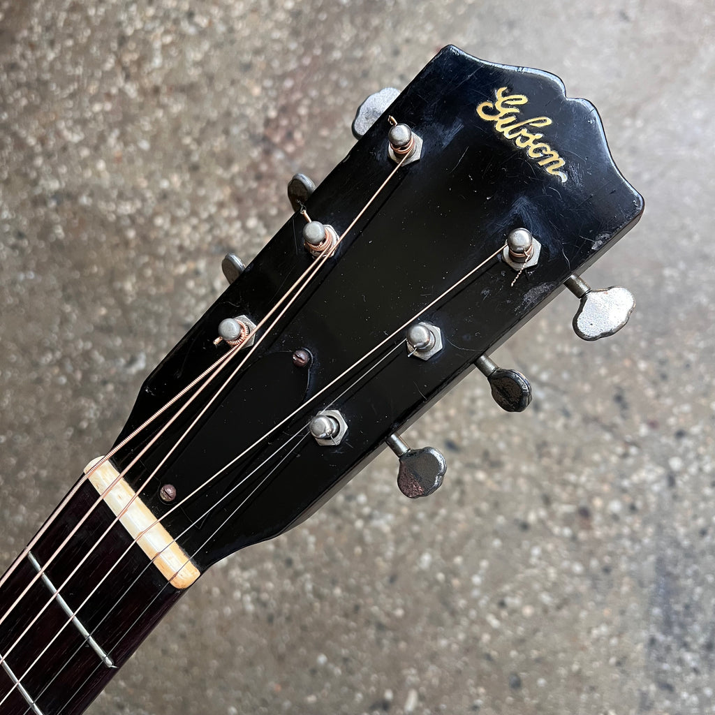 1934 Gibson Jumbo Flattop Vintage Acoustic Guitar - Sunburst - Headstock Logo