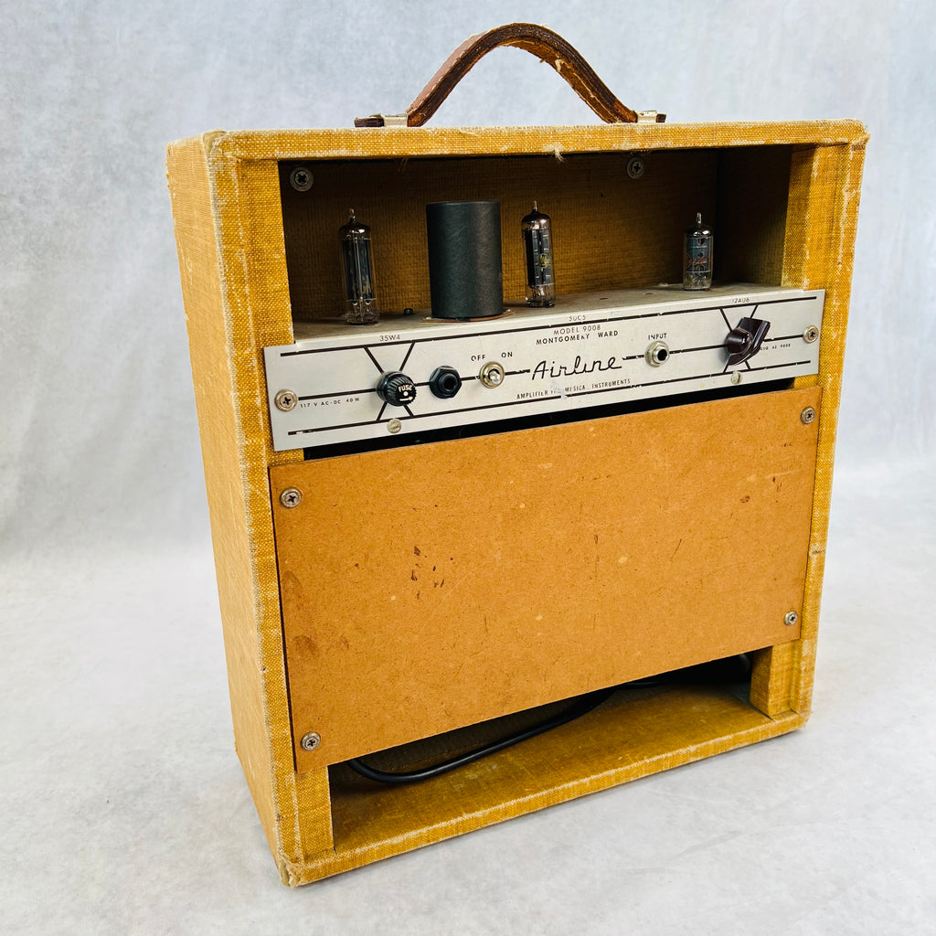 Airline Montgomery Ward Model 9008 1x6" Vintage Guitar Tub Combo Amplifier 1950s - Tweed - 7