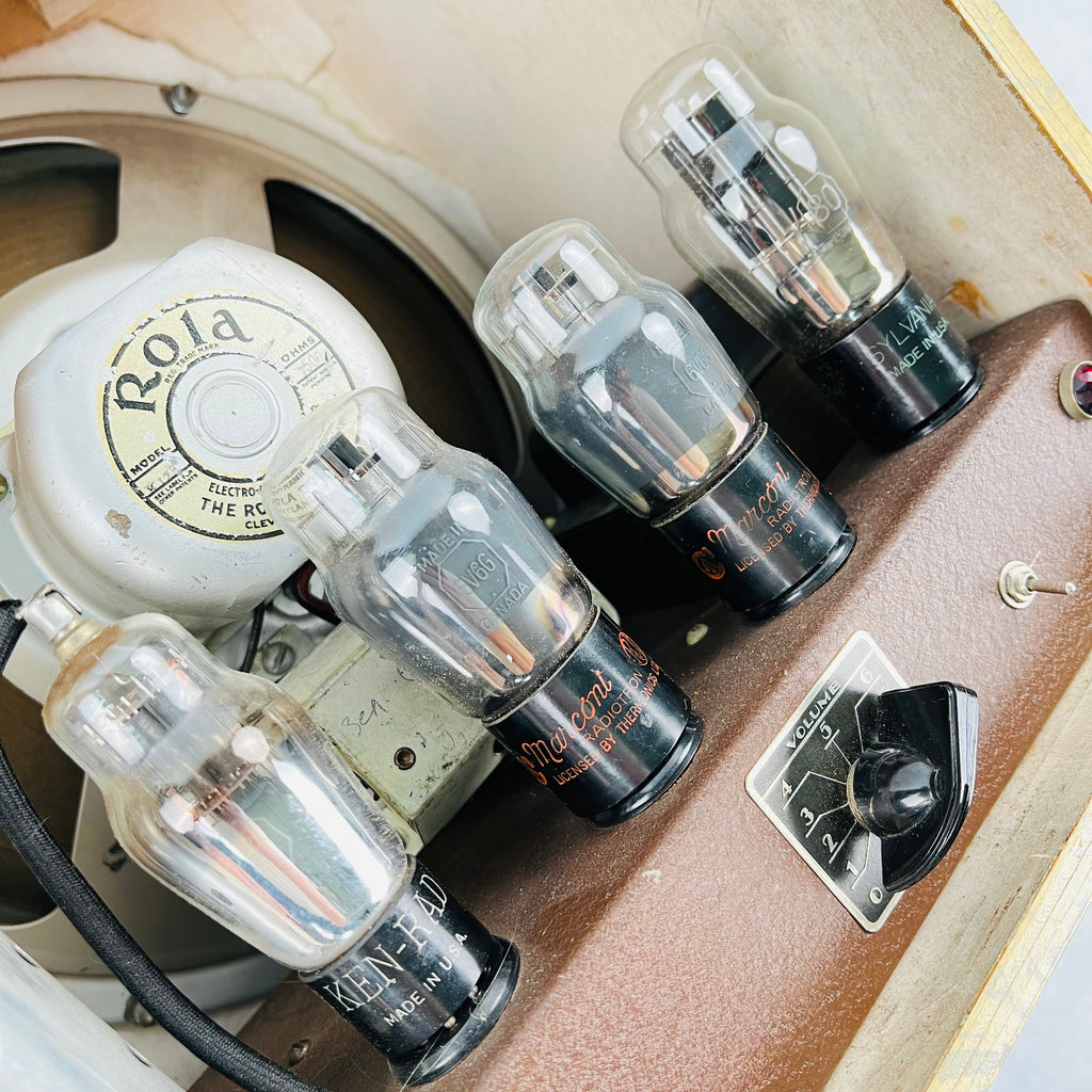 Regal Model No 200 1x12" Vintage Guitar Tube Combo Amplifier 1950s - Cream - 9