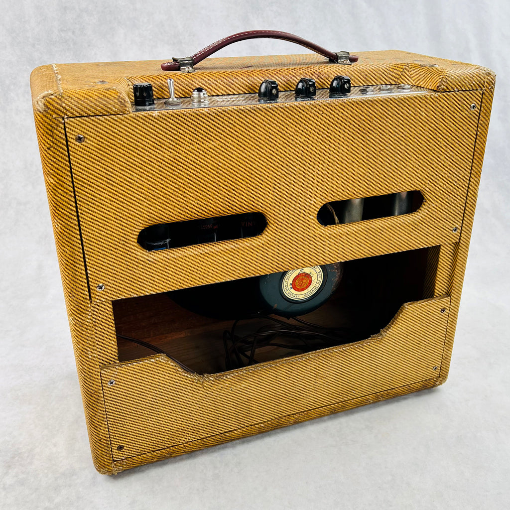 1954 Fender Deluxe Amplifier 5D3 Wide Panel - Tweed - 11