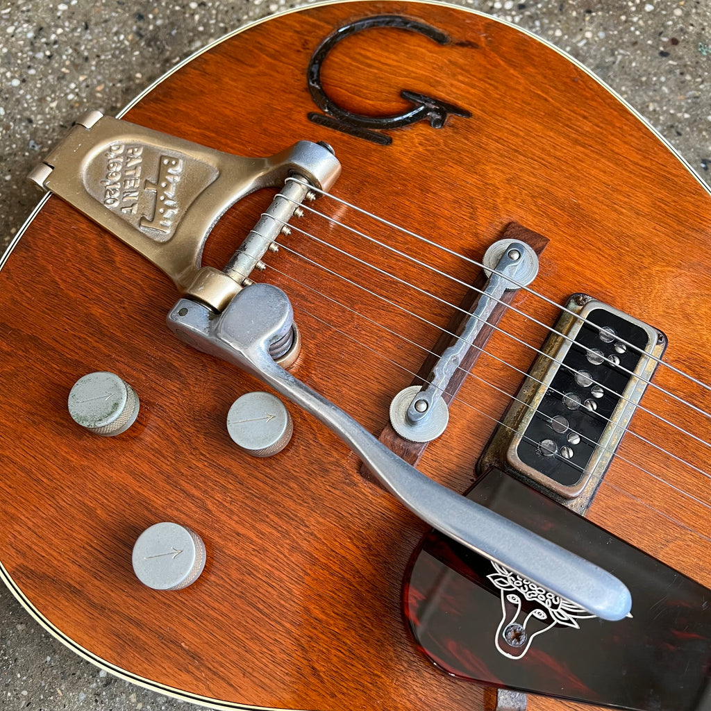 1955 Gretsch PX6130-V Roundup Western Orange Vintage Electric Guitar with Fixed Arm Bigsby - 8