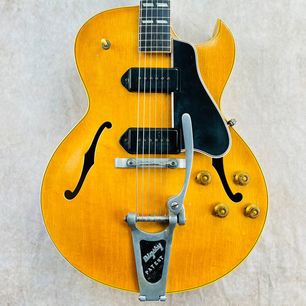 1955 Gibson ES-175DN Archtop Hollow Body Vintage Electric Guitar Dual Pickup Natural Blonde Bigsby - 1