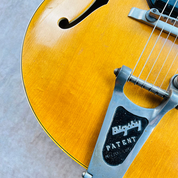 1955 Gibson ES-175DN Archtop Hollow Body Vintage Electric Guitar Dual Pickup Natural Blonde Bigsby - 4