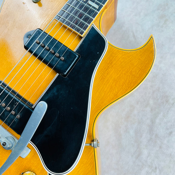 1955 Gibson ES-175DN Archtop Hollow Body Vintage Electric Guitar Dual Pickup Natural Blonde Bigsby - 5
