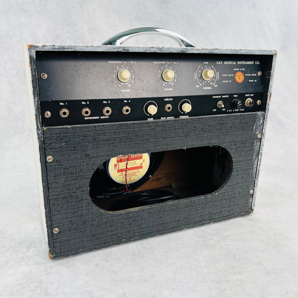 Kay Model K-506 1x12" Combo Guitar Amplifier 1960s - Cream & Black - 5