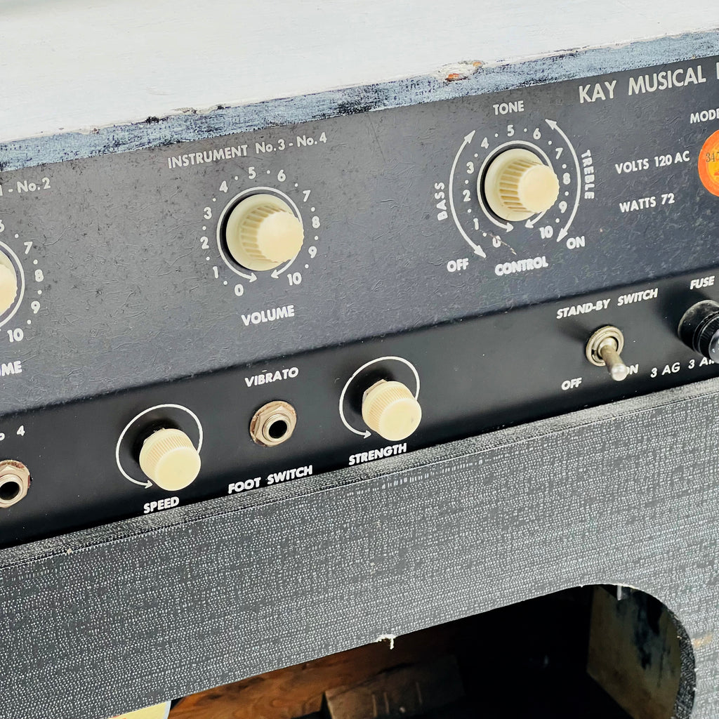 Kay Model K-506 1x12" Combo Guitar Amplifier 1960s - Cream & Black - 7