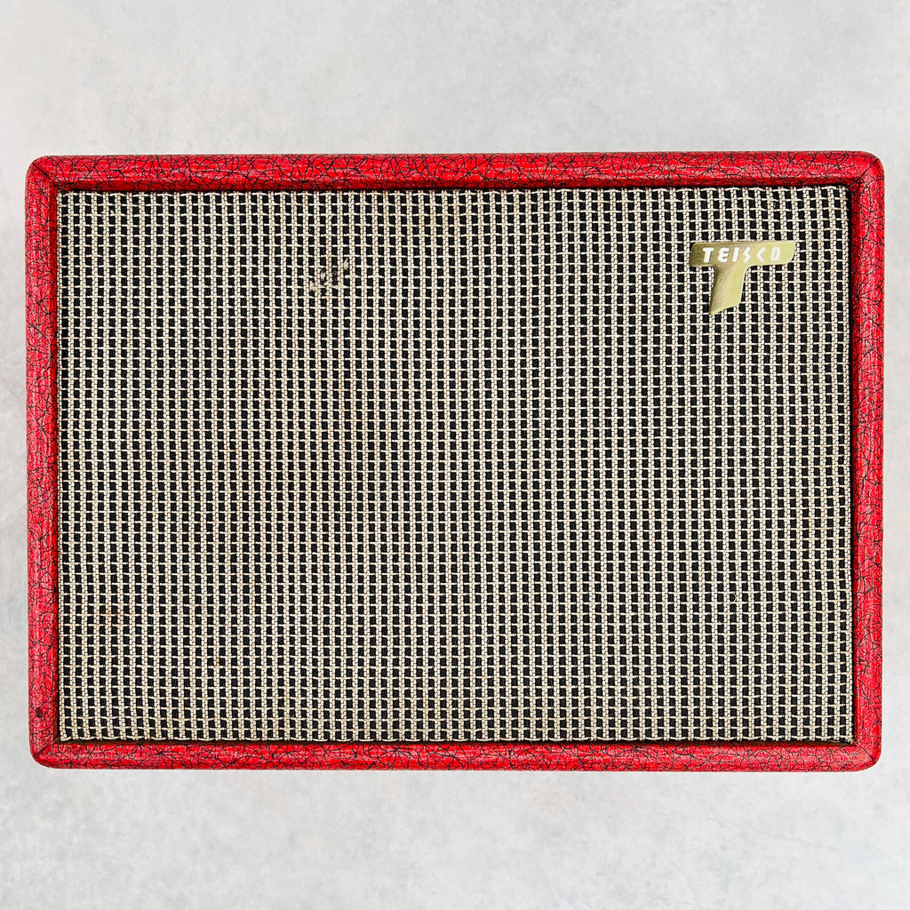 1960s Teisco 71R 1x6" Vintage Guitar Combo Tube Amplifier Tremolo Reverb Jensen - Red - 1