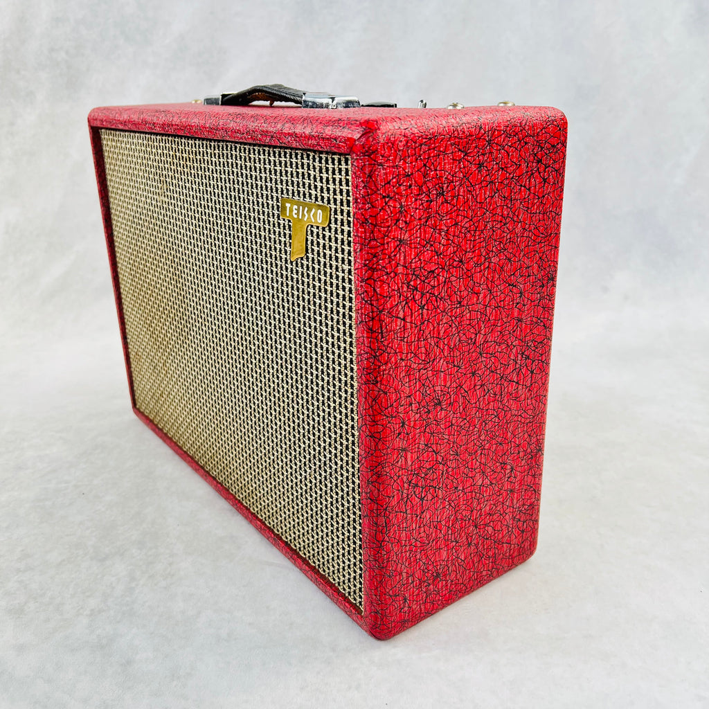 1960s Teisco 71R 1x6" Vintage Guitar Combo Tube Amplifier Tremolo Reverb Jensen - Red - 6