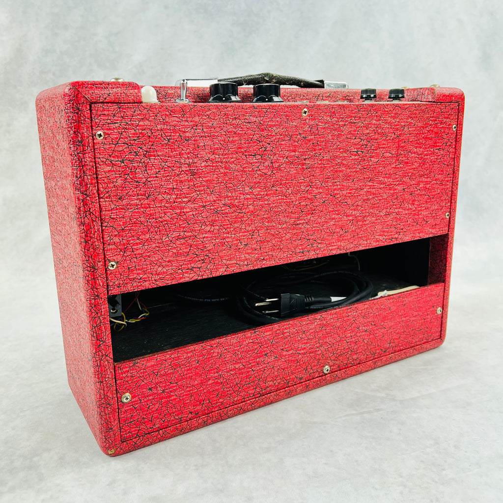 1960s Teisco 71R 1x6" Vintage Guitar Combo Tube Amplifier Tremolo Reverb Jensen - Red - 8