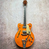 1962 Gretsch 6120 Chet Atkins Hollowbody Thinline Vintage Electric Guitar - Western Orange - 2