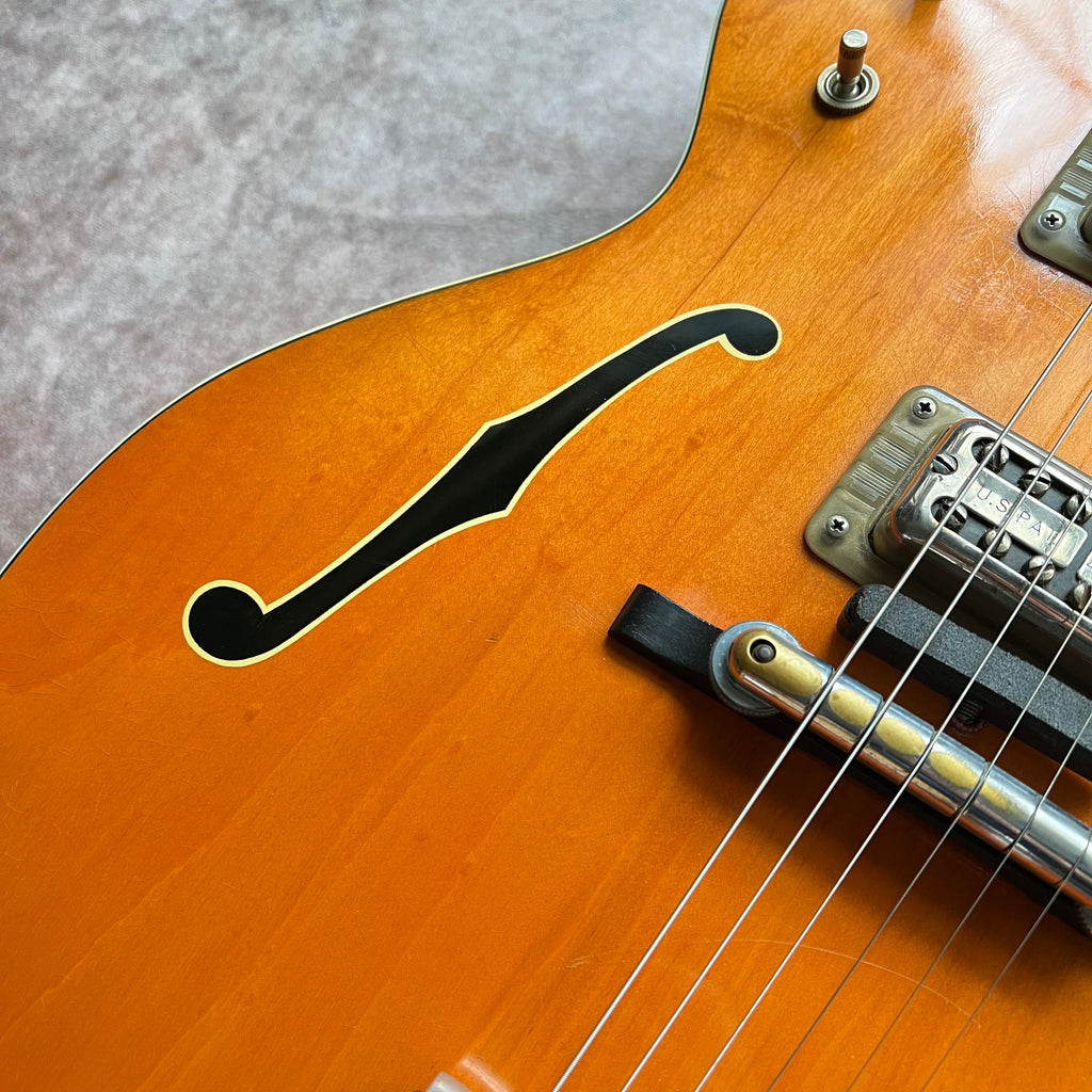 1962 Gretsch 6120 Chet Atkins Hollowbody Thinline Vintage Electric Guitar - Western Orange - 4