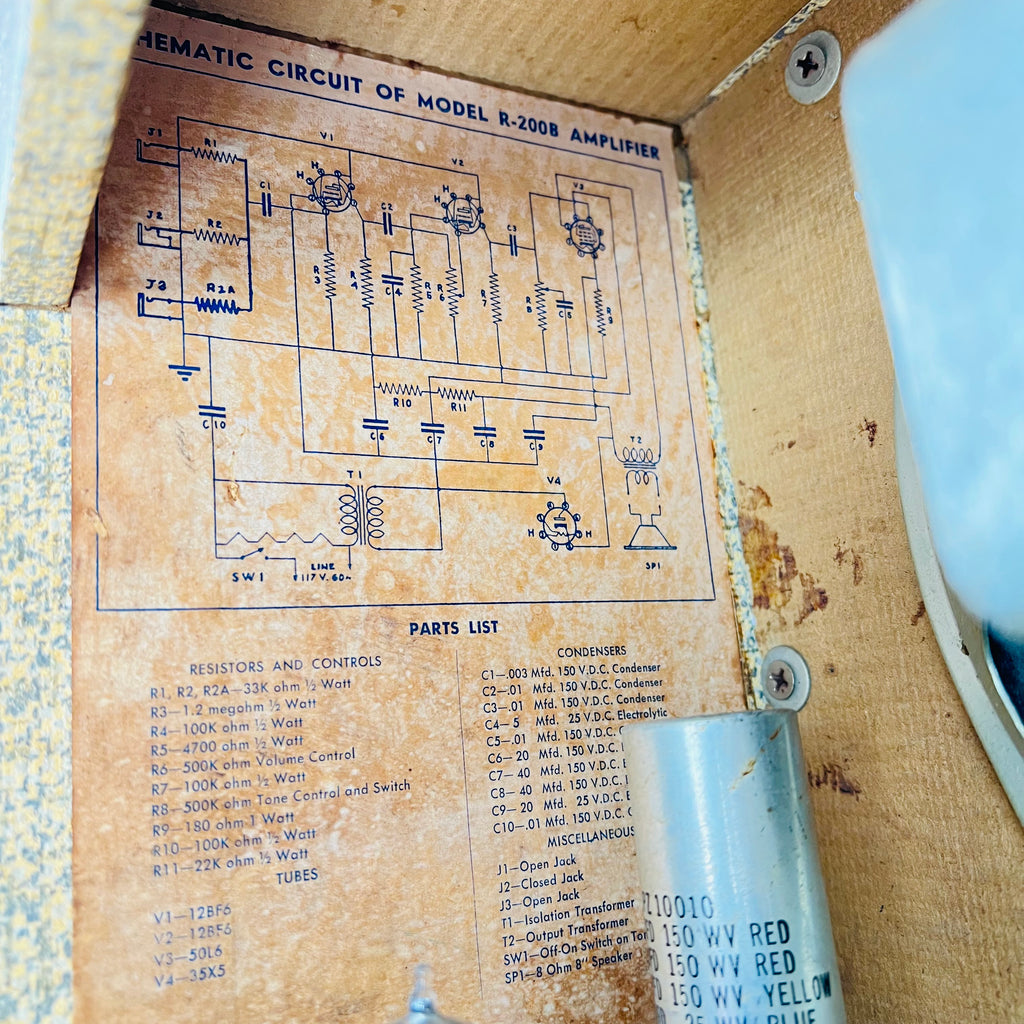 1962 Lectrolab Sound Projects Model R200B Vintage Guitar Tube Combo Amplifier Cream - 11