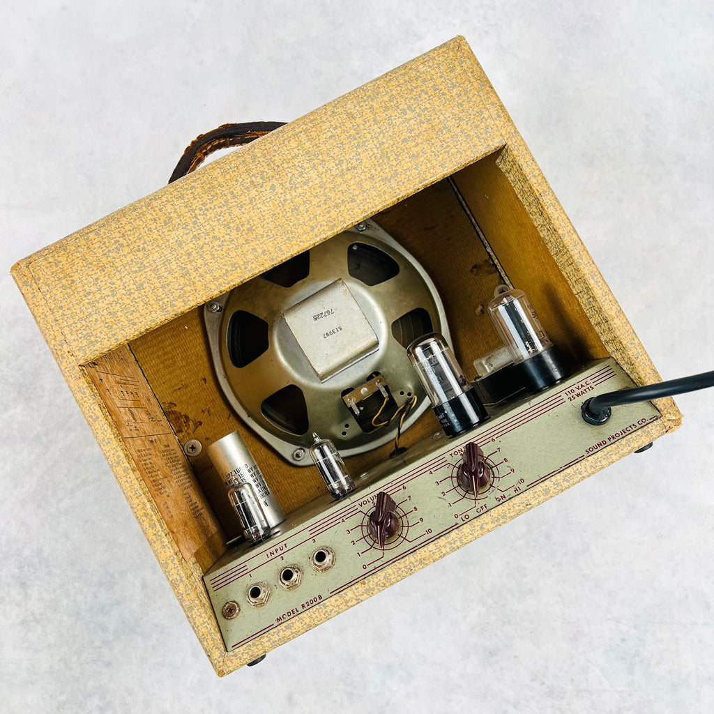 1962 Lectrolab Sound Projects Model R200B Vintage Guitar Tube Combo Amplifier Cream - 7