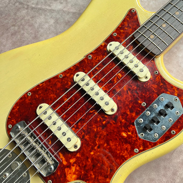 1963 Fender Bass VI Blonde Ash Body Flame Maple Neck Vintage Electric Bass Guitar - 9