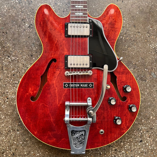 1963 Gibson ES-335TD Semi-Hollow Vintage Electric Guitar with Bigsby Cherry - 1