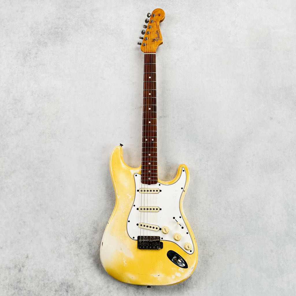 1965 Fender Stratocaster Olympic White Vintage Electric Guitar - 2
