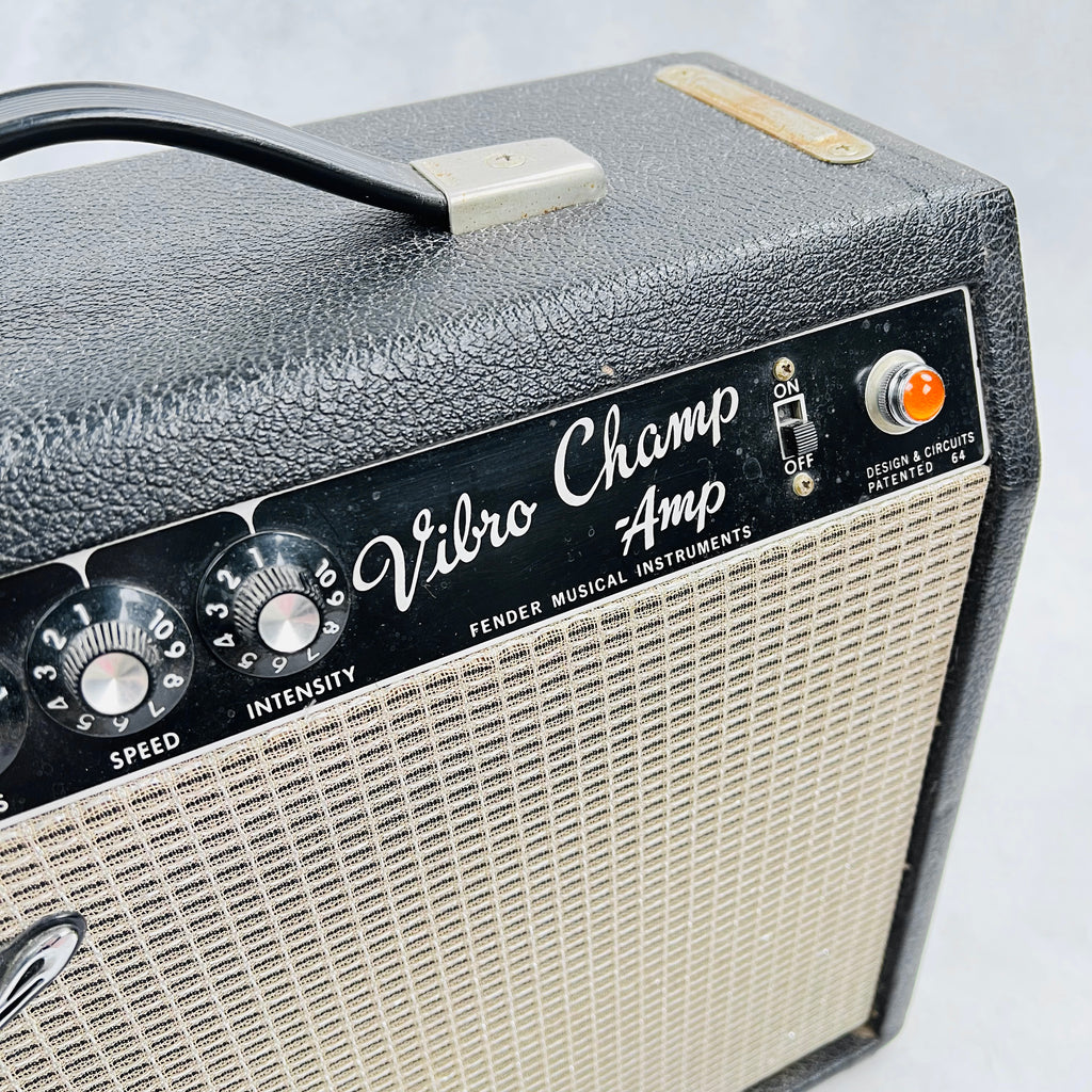 1965 Fender Vibro Champ Amp 1x8" Vintage Guitar Combo Amplifier Black - 6