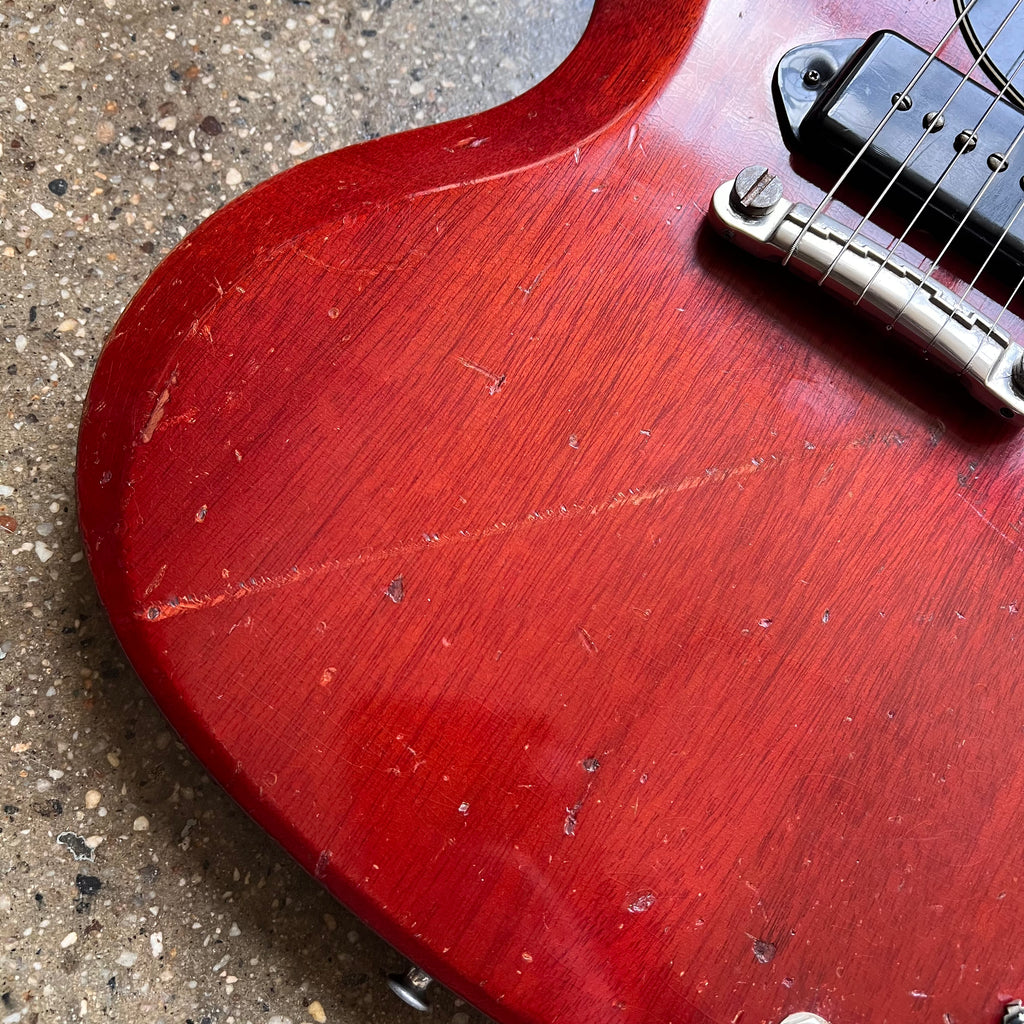 1965 Gibson SG Junior Vintage Electric Guitar Cherry - 4