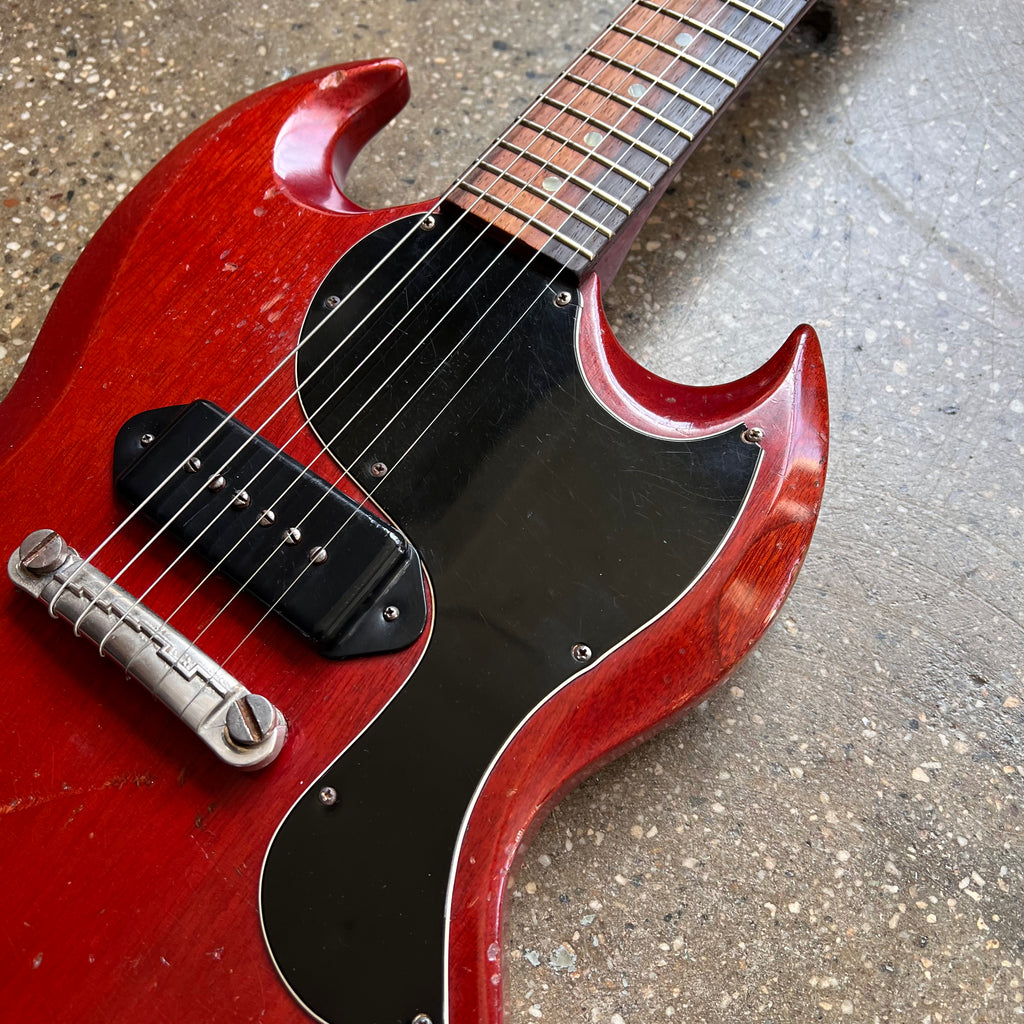 1965 Gibson SG Junior Vintage Electric Guitar Cherry - 6