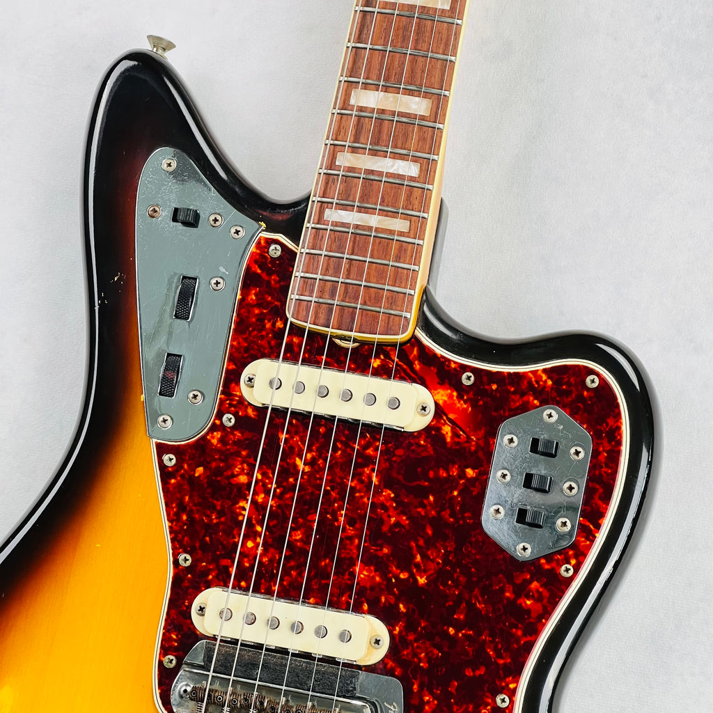 1966 Fender Jaguar Vintage Electric Guitar 3-Tone Sunburst - 3