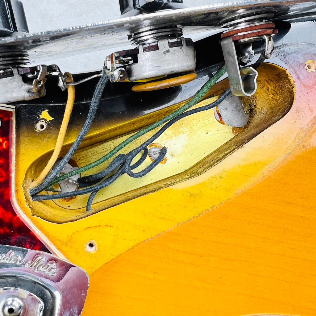1966 Fender Jaguar Vintage Electric Guitar 3-Tone Sunburst - 24