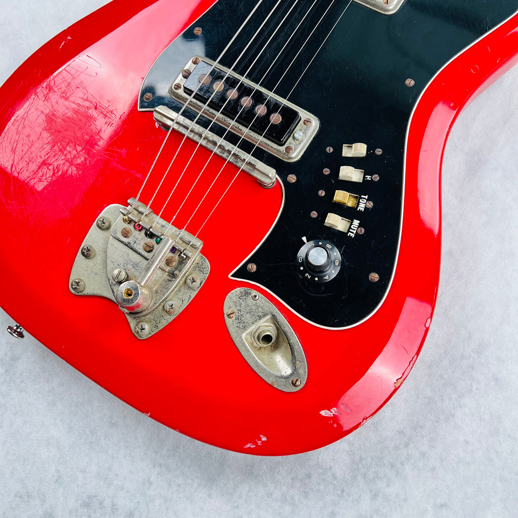 1966 Hagstrom II F-200 Vintage Electric Guitar - Red - 5