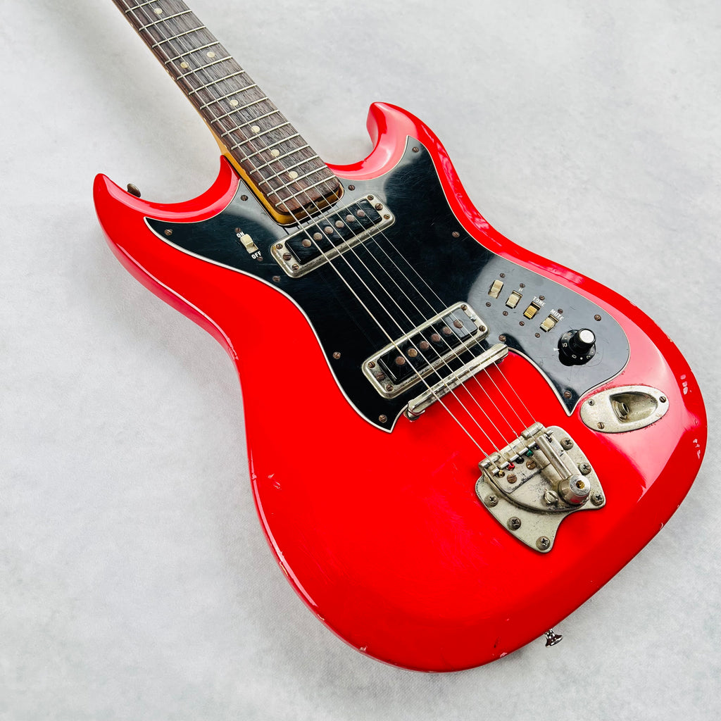 1966 Hagstrom II F-200 Vintage Electric Guitar - Red - 7