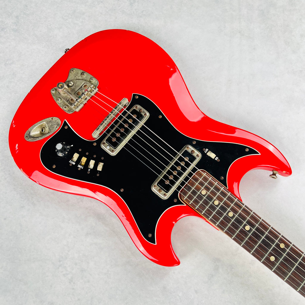 1966 Hagstrom II F-200 Vintage Electric Guitar - Red - 9