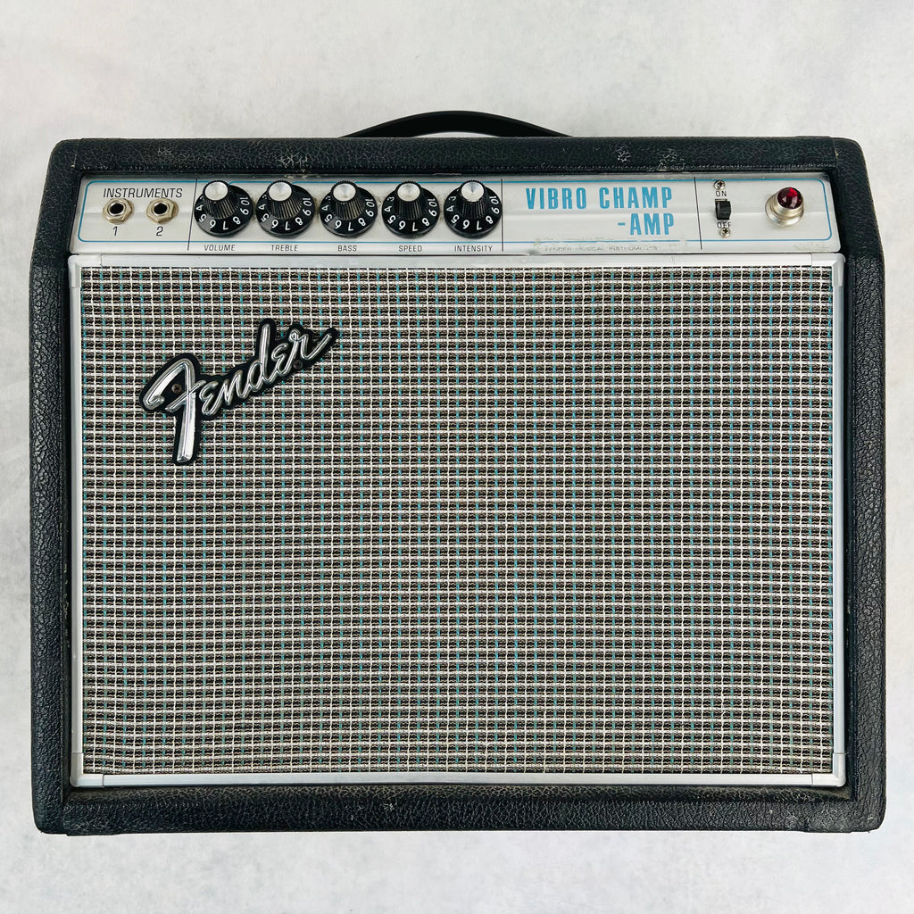 1968 Fender Vibro Champ Vintage Amplifier Drip Edge - Black - 1