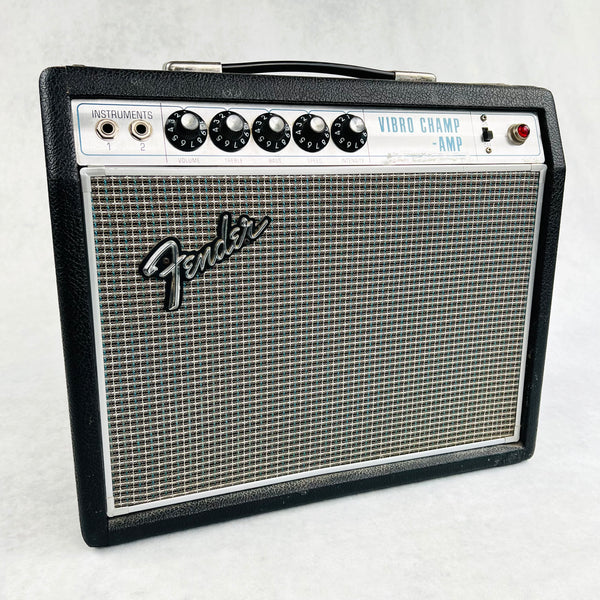 1968 Fender Vibro Champ Amplifier Drip Edge - Black - 1