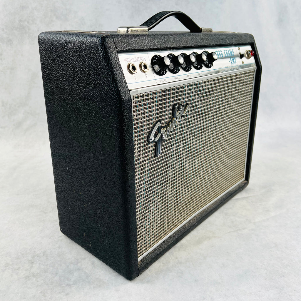 1968 Fender Vibro Champ Vintage Amplifier Drip Edge - Black - 7