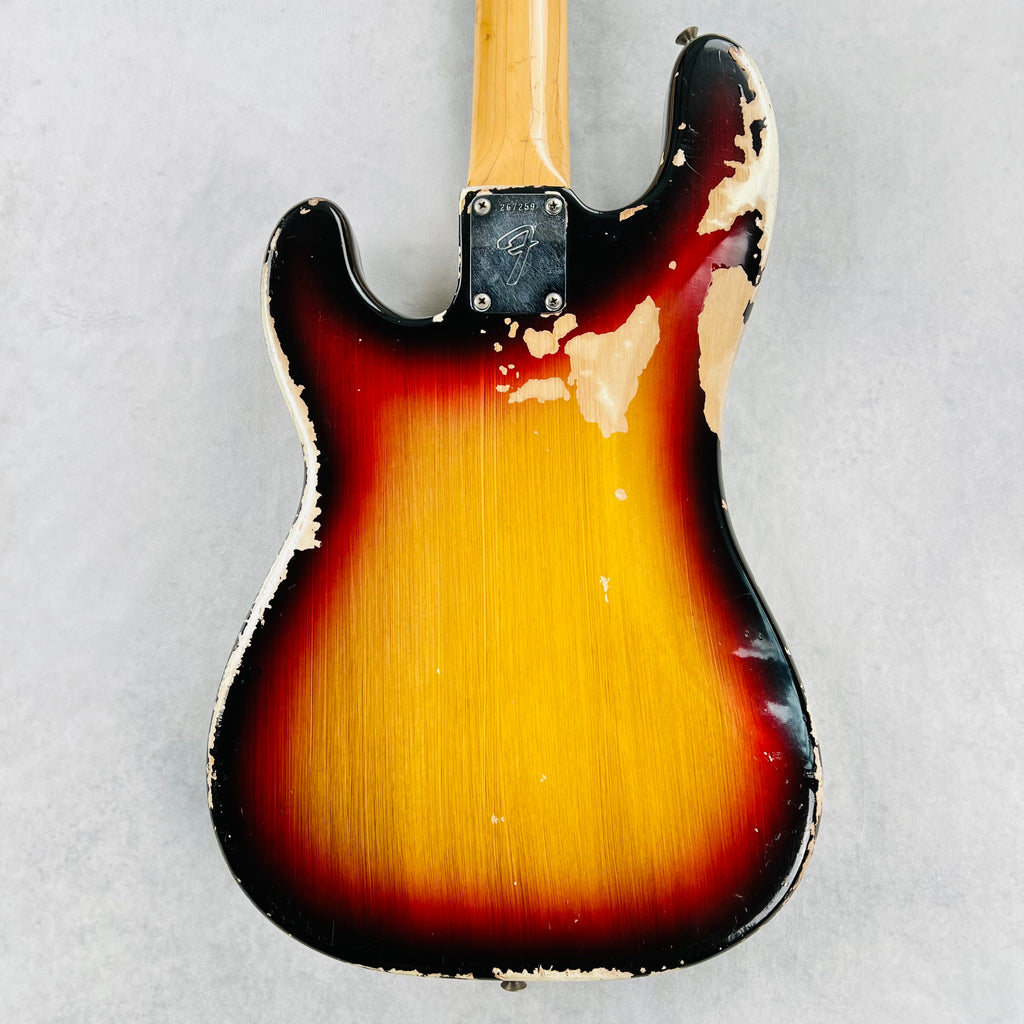 1970 Fender Precision Bass P-Bass Rosewood Fretboard Vintage Bass Guitar - Sunburst - 14