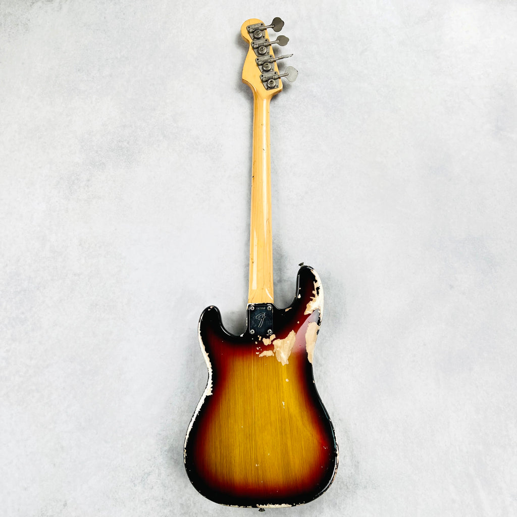 1970 Fender Precision Bass P-Bass Rosewood Fretboard Vintage Bass Guitar - Sunburst - 15