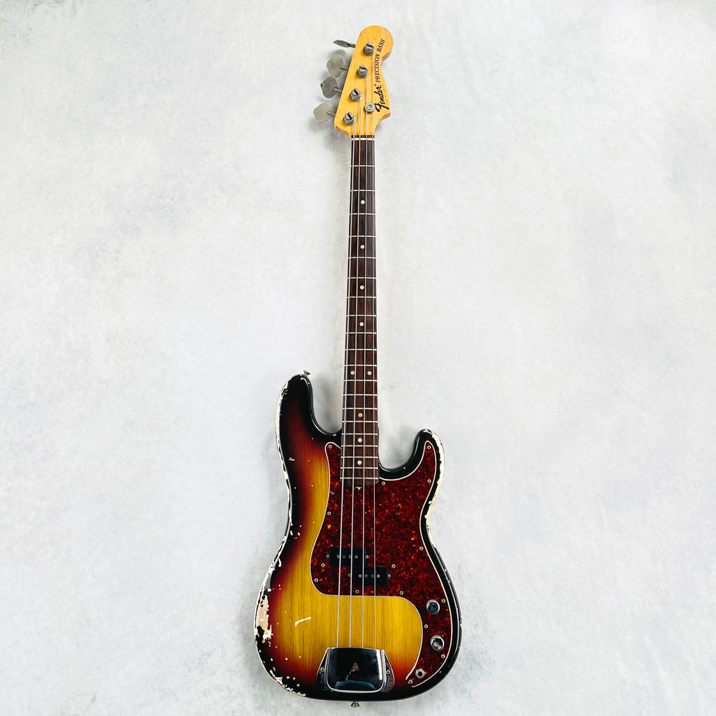 1970 Fender Precision Bass P-Bass Rosewood Fretboard Vintage Bass Guitar - Sunburst - 2