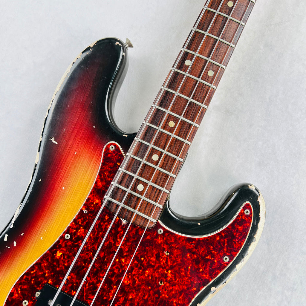 1970 Fender Precision Bass P-Bass Rosewood Fretboard Vintage Bass Guitar - Sunburst - 3