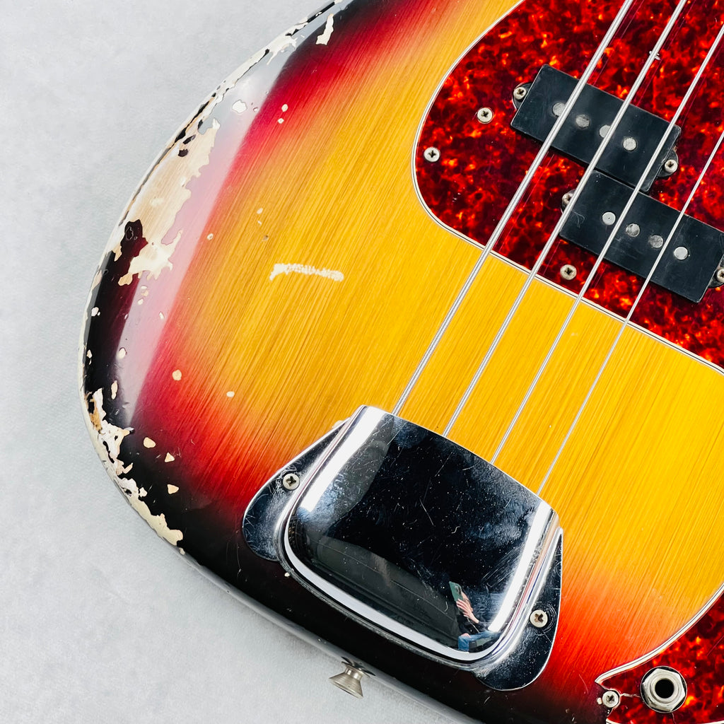 1970 Fender Precision Bass P-Bass Rosewood Fretboard Vintage Bass Guitar - Sunburst - 4