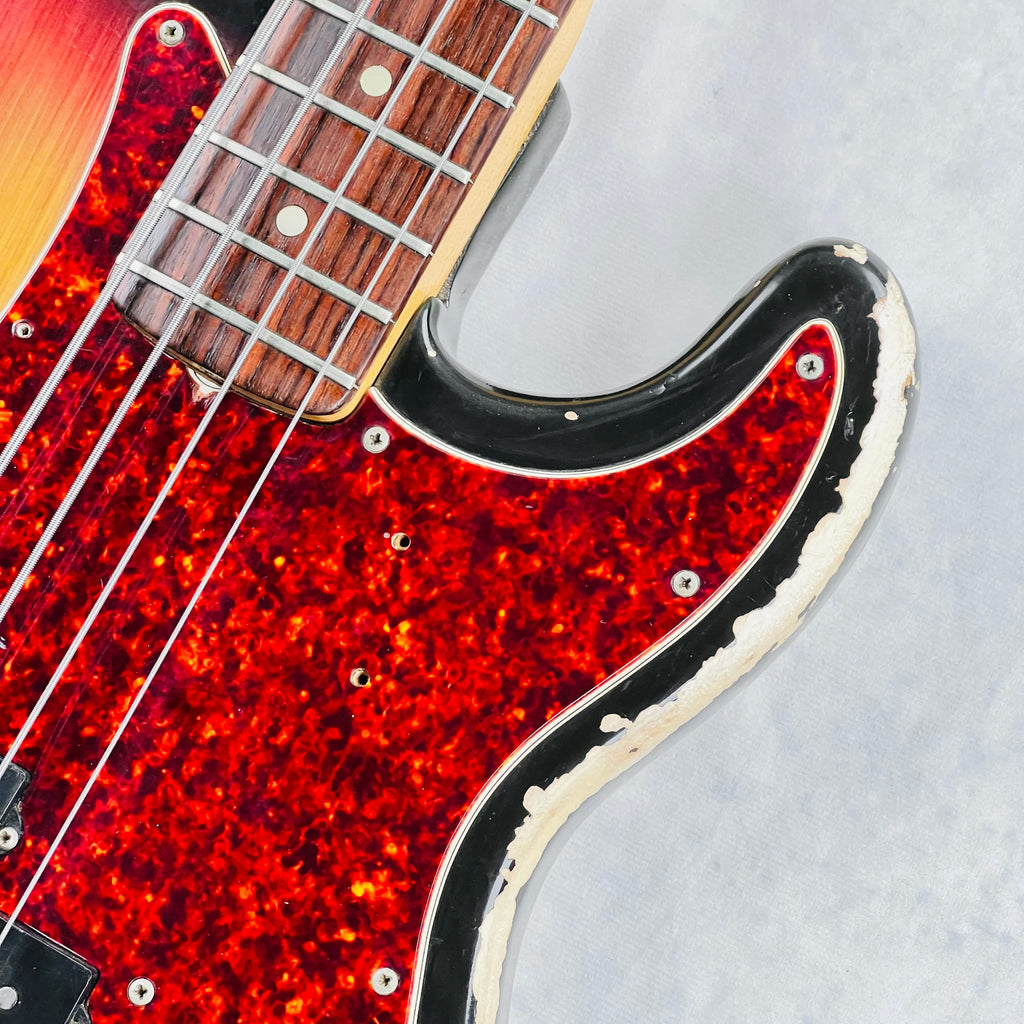 1970 Fender Precision Bass P-Bass Rosewood Fretboard Vintage Bass Guitar - Sunburst - 7