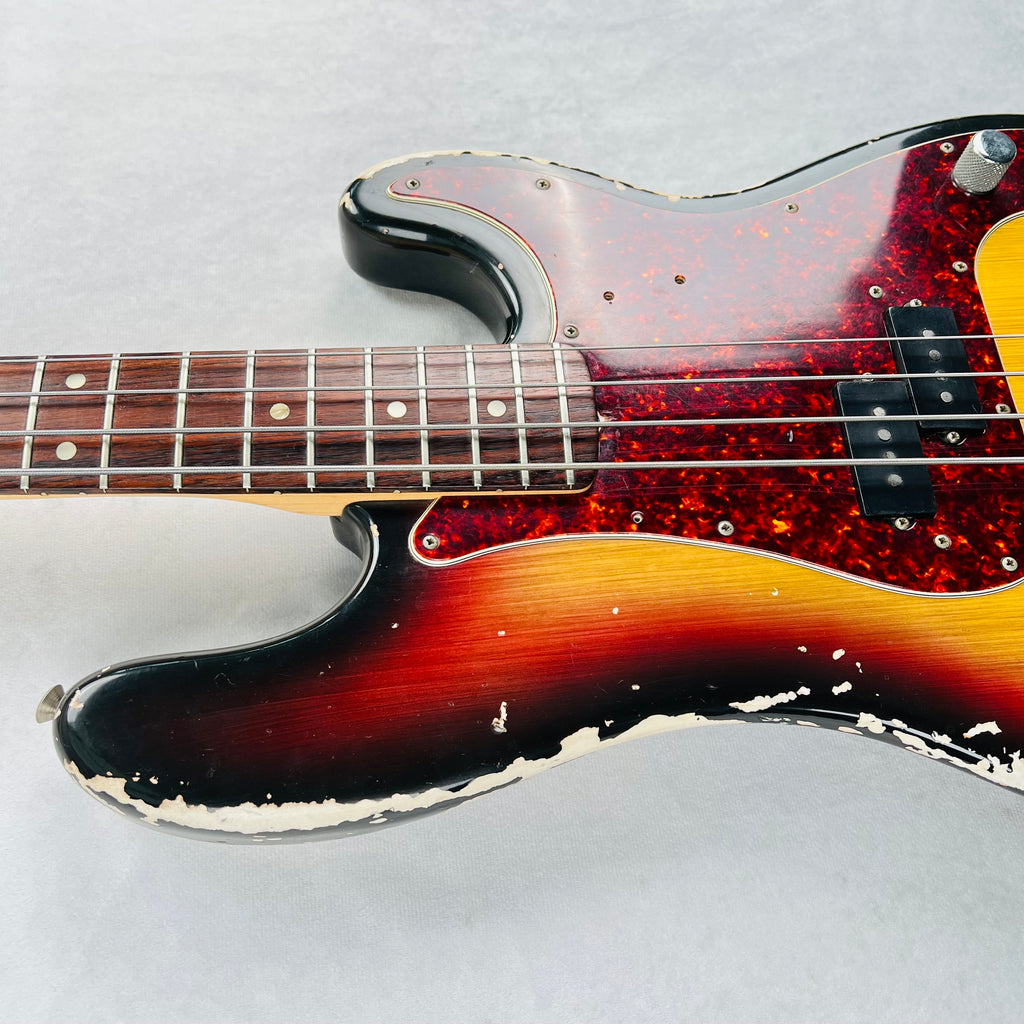 1970 Fender Precision Bass P-Bass Rosewood Fretboard Vintage Bass Guitar - Sunburst - 9