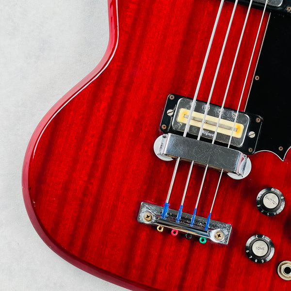1970s Hofner Model 187 4-String Vintage Electric Bass Guitar - Cherry - 4