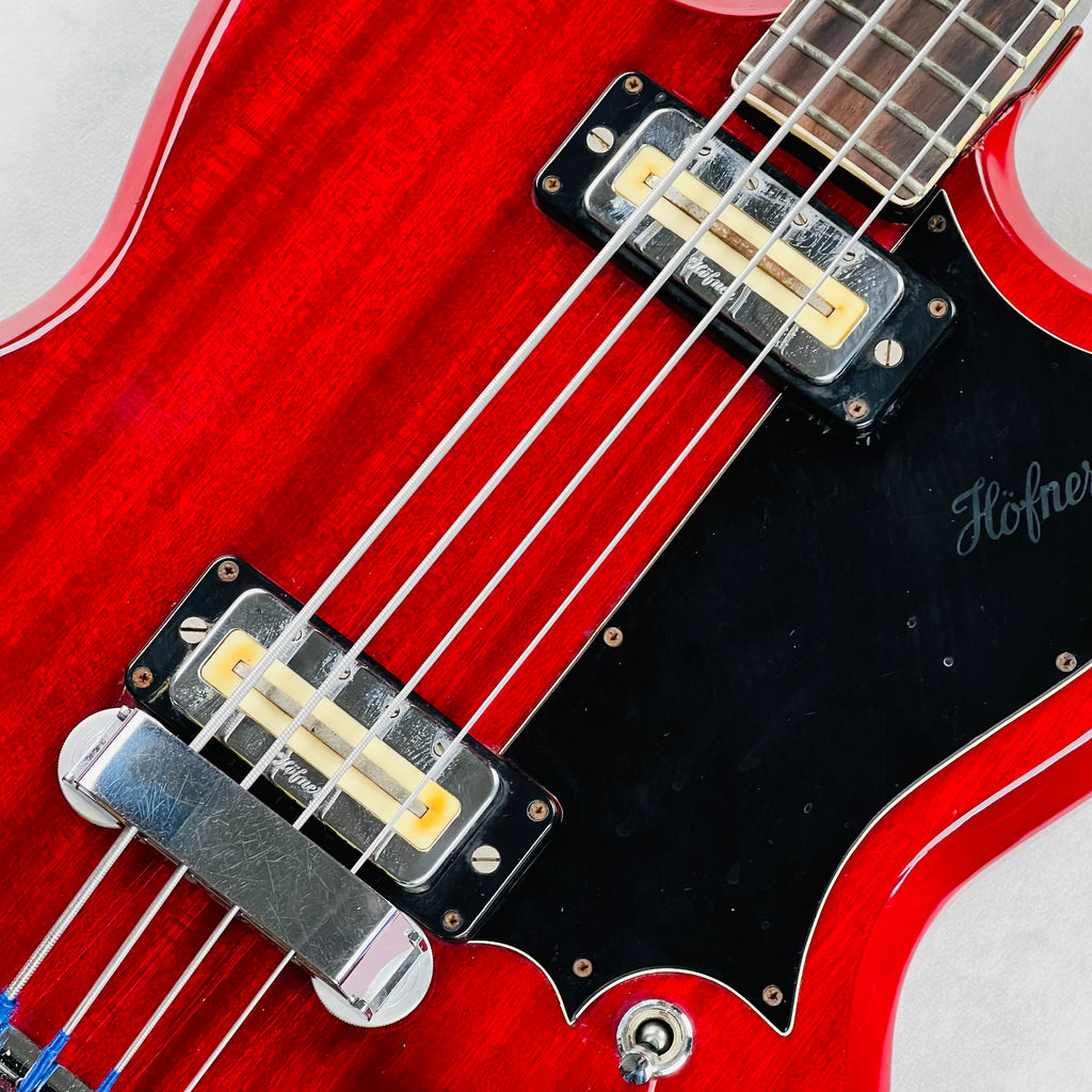 1970s Hofner Model 187 4-String Vintage Electric Bass Guitar - Cherry - 7